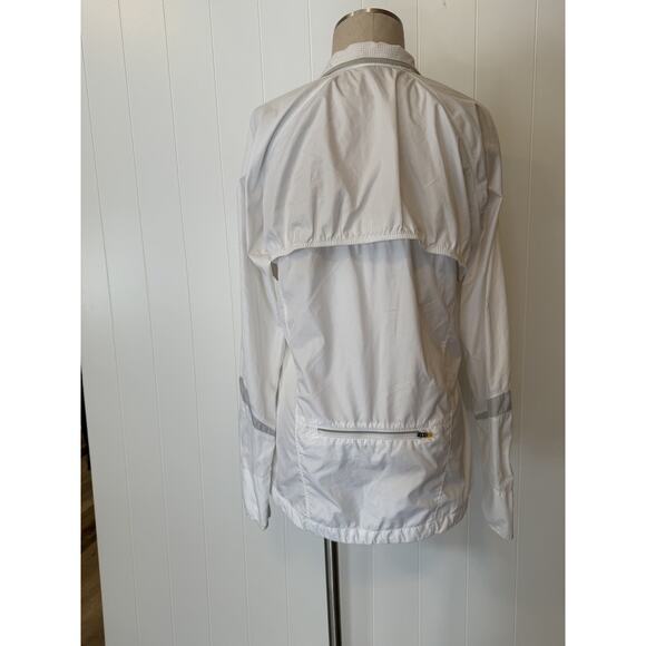 Nike Jacket Womens Large White FitStorm Full Zip Windbreaker Reflective Running - Picture 10 of 15